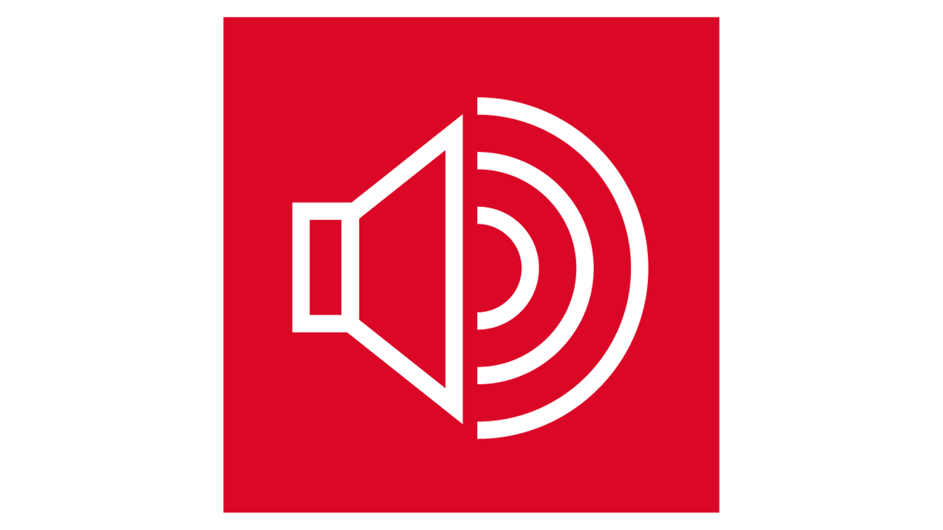 ROCKWOOL Icon mit einem Lautsprecher und Schallwellen als Symbol f&uuml;r den Steinwolle-Vorteil Schallschutz